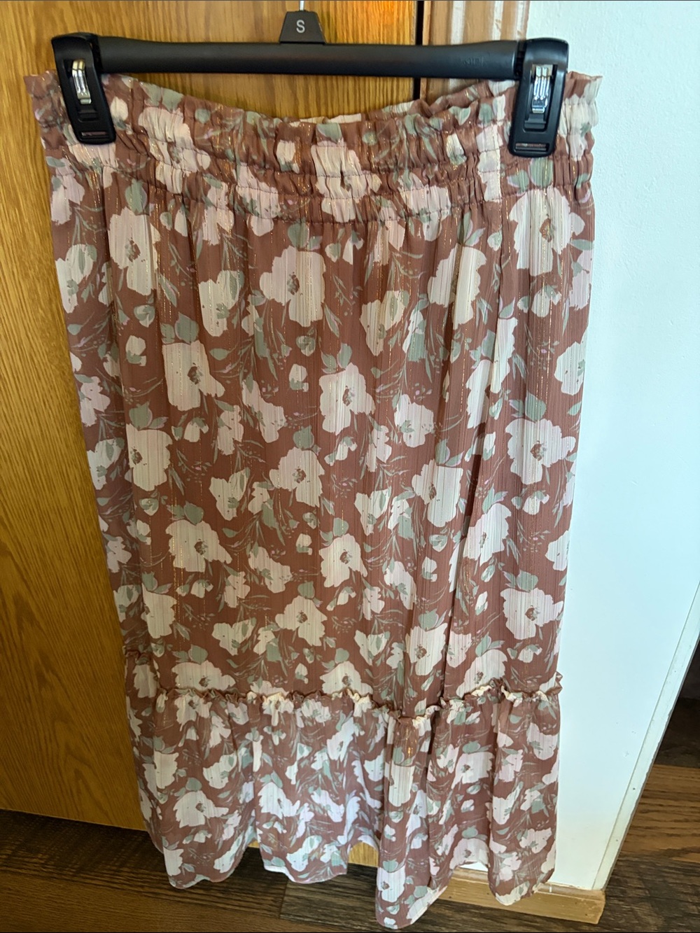 LC Lauren Conrad Mauve Pink Elastic Waist Skirt